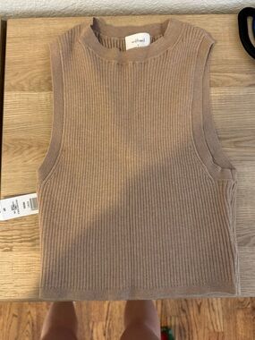 NWT Wilfred Heather Gold Ribbed Knit Tank